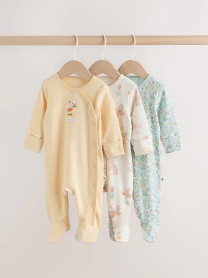 Yellow Baby Sleepsuits 3 Pack