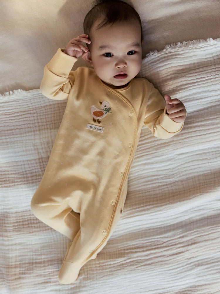 Yellow Baby Sleepsuits 3 Pack