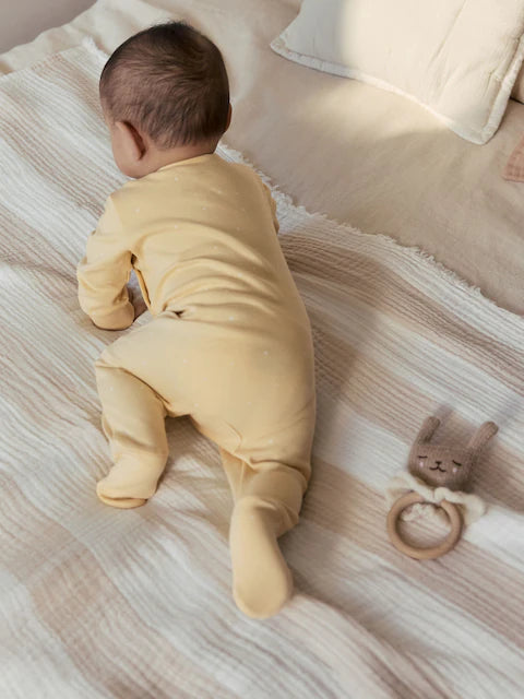 Yellow Baby Sleepsuits 3 Pack
