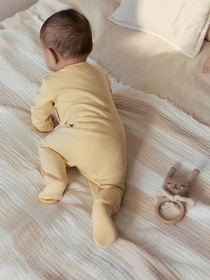 Yellow Baby Sleepsuits 3 Pack
