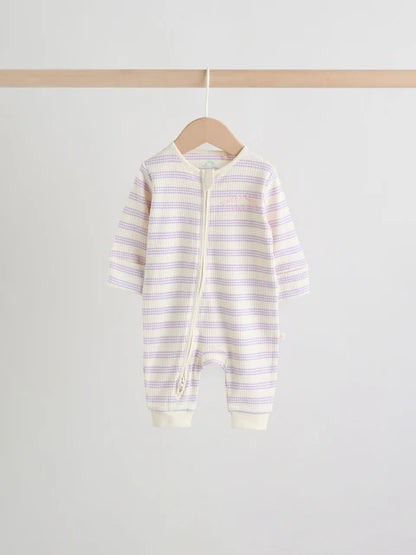 Lilac Purple Milk Club Two Way Zip Baby Sleepsuits 3 Pack (0mths-3yrs)