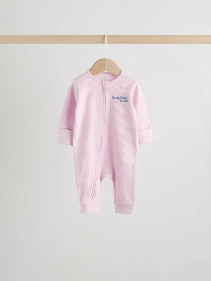 Lilac Purple Milk Club Two Way Zip Baby Sleepsuits 3 Pack (0mths-3yrs)