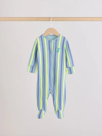 Blue Dog Two Way Zip Baby Sleepsuits 3 Pack (0mths-2yrs)