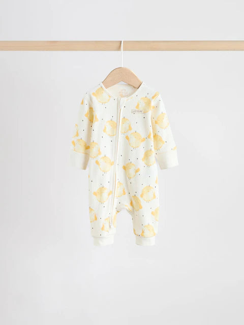 Yellow Spring Character Two Way Zip Baby Sleepsuits 3 Pack (0mths-3yrs)