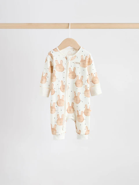 Yellow Spring Character Two Way Zip Baby Sleepsuits 3 Pack (0mths-3yrs)