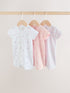 Pink Two Way Zip Baby Rompers 3 Pack (0mths-3yrs) - 12-18 Months (80-86cm)