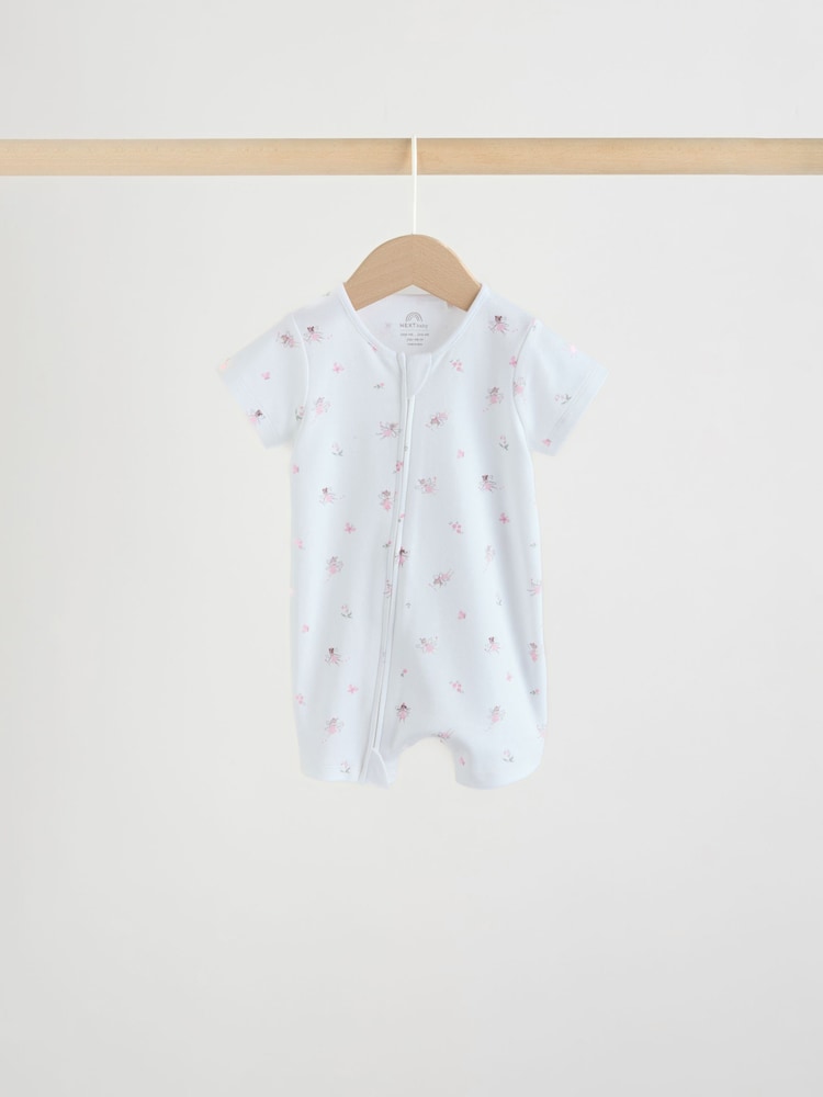 Pink Two Way Zip Baby Rompers 3 Pack (0mths-3yrs)