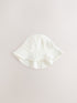 Ecru Woven Crinkle Baby Bucket Hat - Size 50cm (First Size)