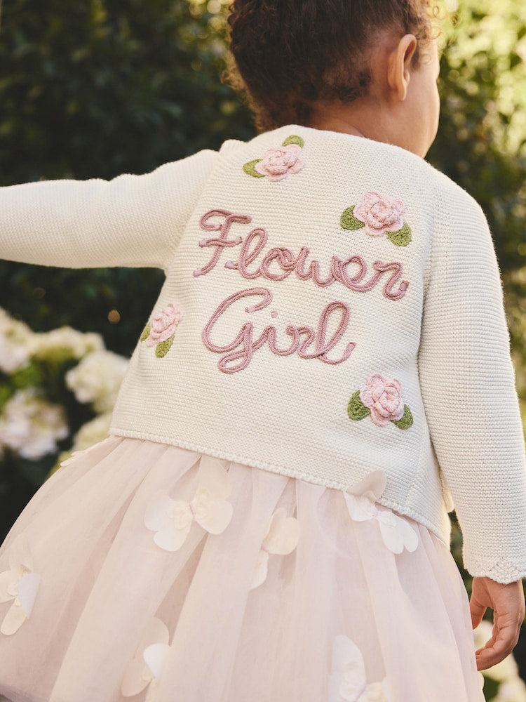 Ecru Flower Girl Occasion Cardigan (3mths-7yrs) - Size 3-6 Months (62-68cm)