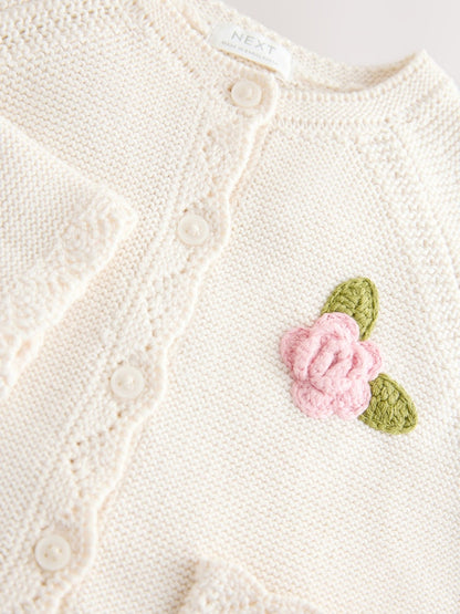 Ecru Flower Girl Occasion Cardigan (3mths-7yrs) - Size 3-6 Months (62-68cm)