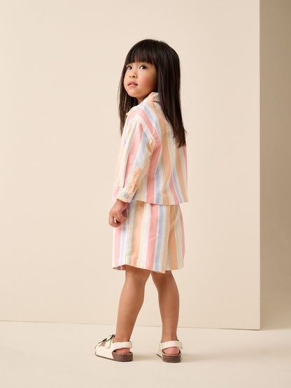 Multi Stripe Printed Jacket And Shorts Set (3mths-7yrs)