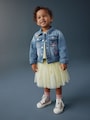 Mid Blue Denim Unicorn Embroidered Western Jacket (3mths-7yrs) - Size 3-6 Months (62-68cm)