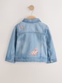 Mid Blue Denim Unicorn Embroidered Western Jacket (3mths-7yrs) - Size 3-6 Months (62-68cm)
