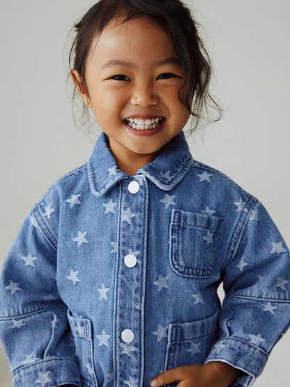 Dark Wash Star Jaquard Denim