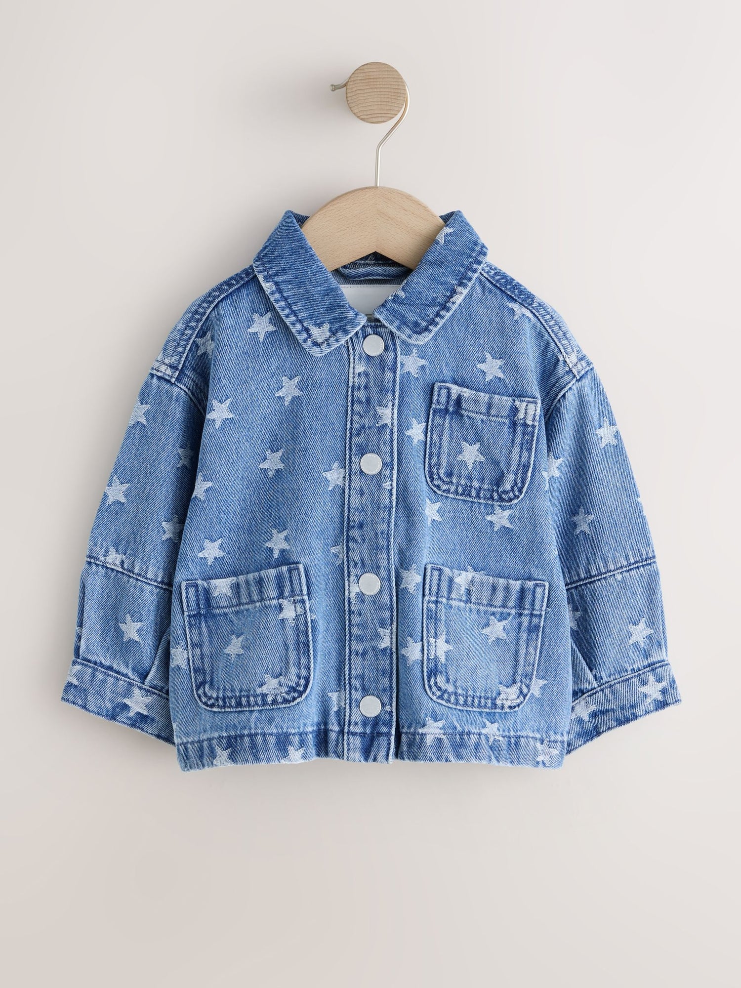 Dark Wash Star Jaquard Denim Jacket (3mths-7yrs) - Size 3-6 Months (62-68cm)