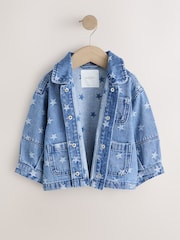 Dark Wash Star Jaquard Denim Jacket (3mths-7yrs) - Size 3-6 Months (62-68cm)