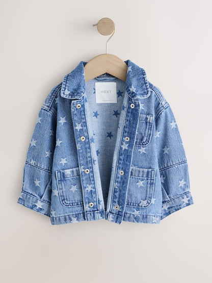 Dark Wash Star Jaquard Denim