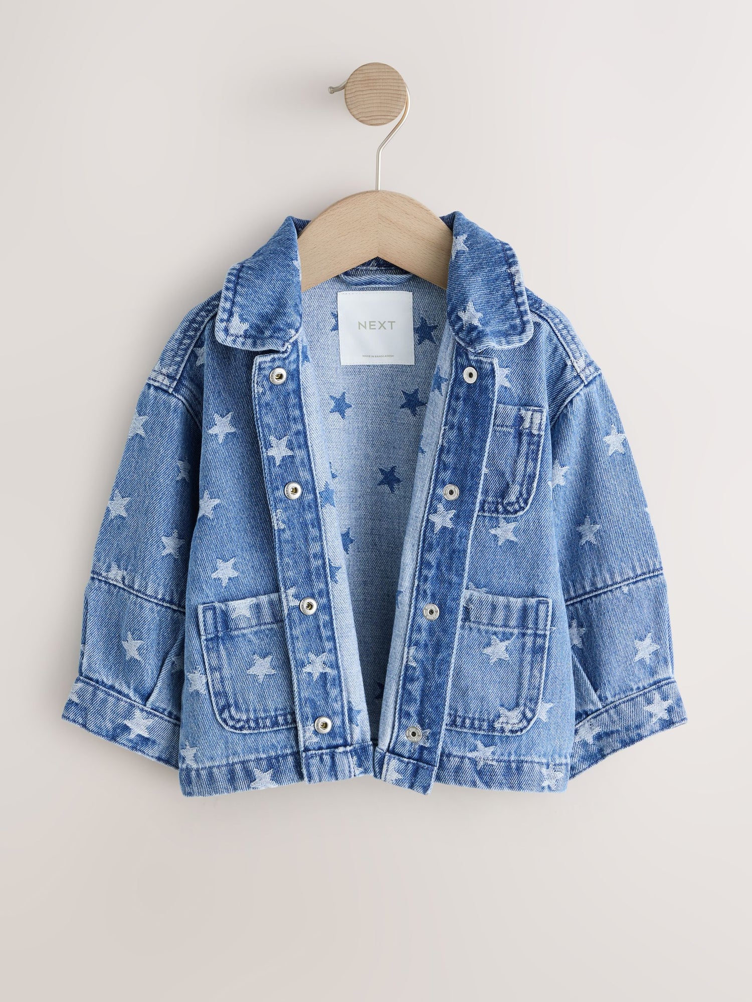 Dark Wash Star Jaquard Denim Jacket (3mths-7yrs) - Size 3-6 Months (62-68cm)