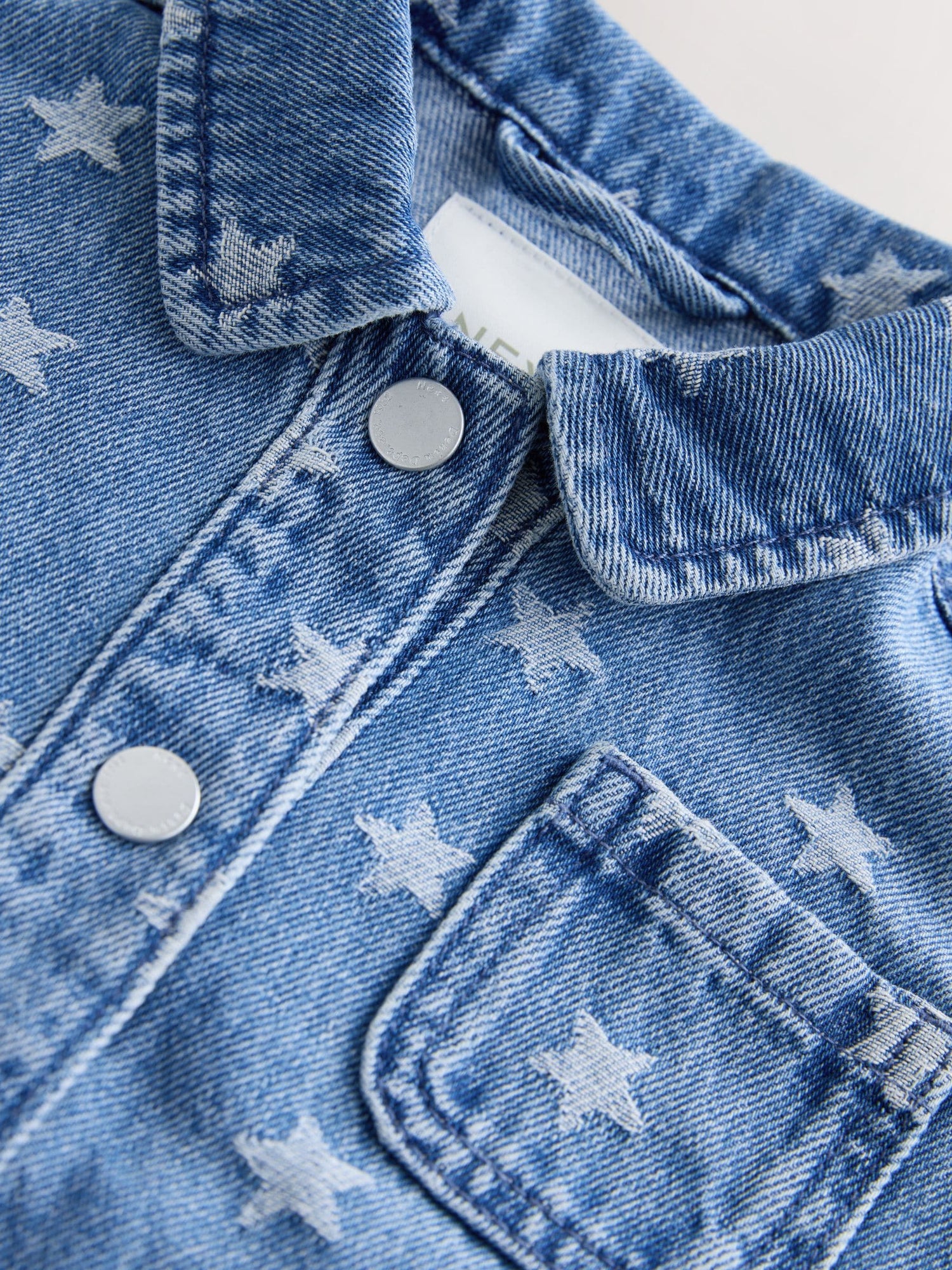 Dark Wash Star Jaquard Denim Jacket (3mths-7yrs) - Size 3-6 Months (62-68cm)
