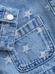 Dark Wash Star Jaquard Denim Jacket (3mths-7yrs) - Size 3-6 Months (62-68cm)