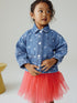 Dark Wash Star Jaquard Denim Jacket (3mths-7yrs) - Size 3-6 Months (62-68cm) - Default 1