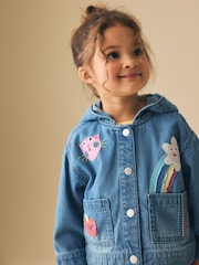 Mid Blue Embroidered Character Denim Jacket (3mths-7yrs) - Size 3-6 Months (62-68cm)