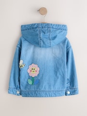 Mid Blue Embroidered Character Denim Jacket (3mths-7yrs) - Size 3-6 Months (62-68cm)