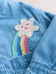 Mid Blue Embroidered Character Denim Jacket (3mths-7yrs) - Size 3-6 Months (62-68cm)