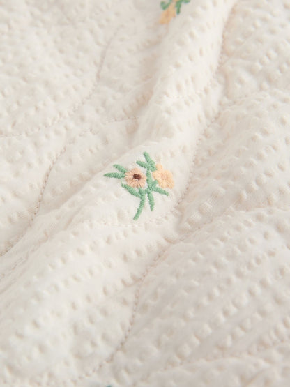 Cream Embroidered Quilted Jacket (3mths-7yrs) - Size 3-6 Months (62-68cm)