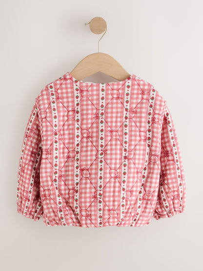 Red Gingham Quilted Jacket (3mths-7yrs) - Size 3-6 Months (62-68cm)