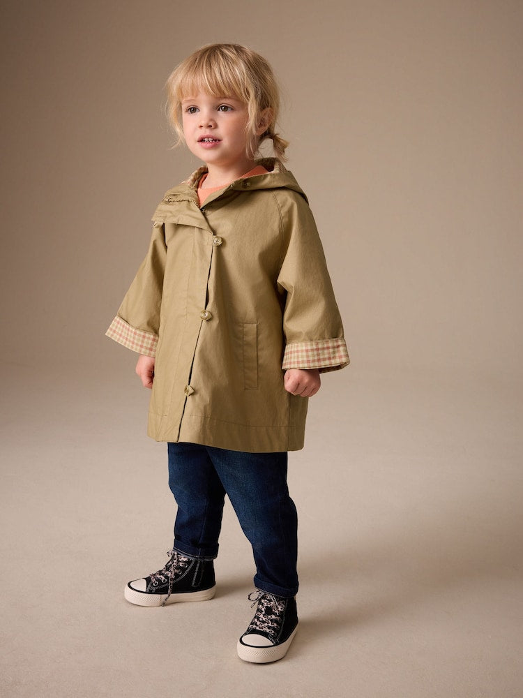 Stone Shower Resistant Hooded Trench Coat (3mths-7yrs) - Size 3-6 Months (62-68cm)