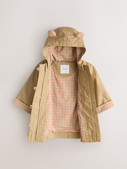 Stone Shower Resistant Hooded Trench Coat (3mths-7yrs) - Size 3-6 Months (62-68cm)