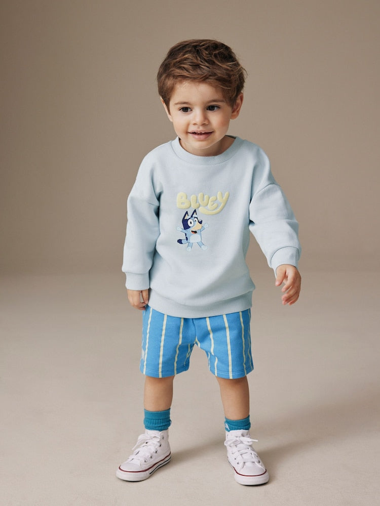 Blue Bluey Sweat Crew and Shorts Set (12mths-8yrs) - Size 12-18 Months (80-86cm)