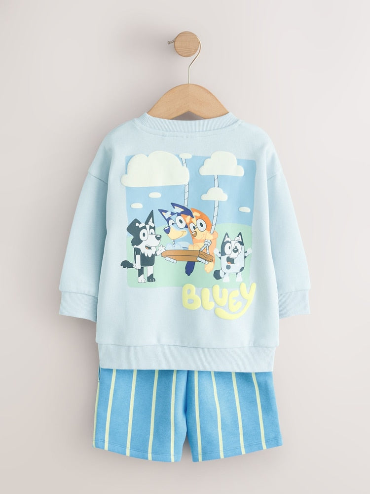 Blue Bluey Sweat Crew and Shorts Set (12mths-8yrs) - Size 12-18 Months (80-86cm)