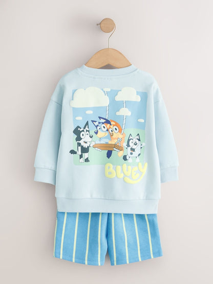 Blue Bluey Sweat Crew and Shorts Set (12mths-8yrs) - Size 12-18 Months (80-86cm)