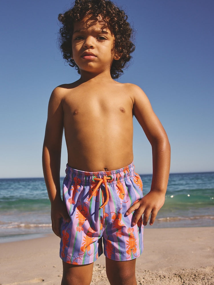 Pink/Lilac Printed Swim Shorts (3mths-7yrs)