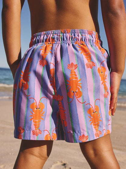 Pink/Lilac Printed Swim Shorts (3mths-7yrs)