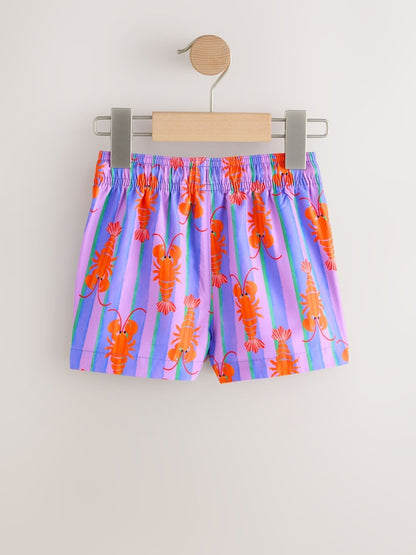 Pink/Lilac Printed Swim Shorts (3mths-7yrs)
