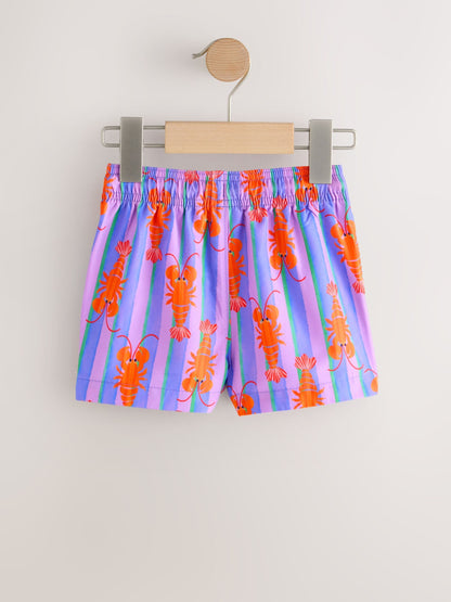 Pink/Lilac Printed Swim Shorts (3mths-7yrs) - Size 3-6 Months (62-68cm)