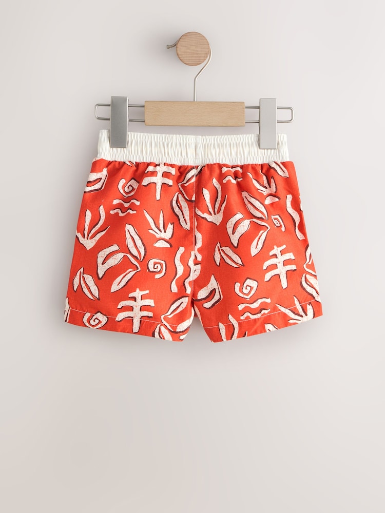 Red Printed Swim Shorts (3mths-7yrs) - Size 3-6 Months (62-68cm)