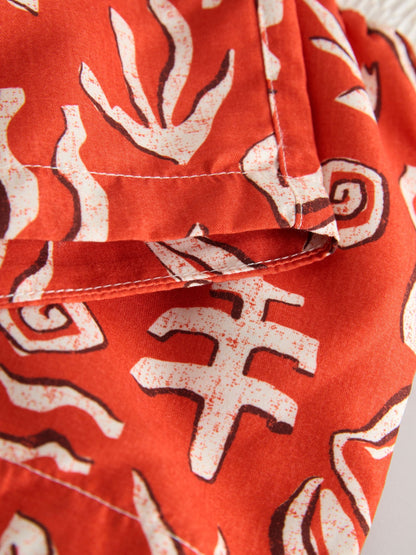 Red Printed Swim Shorts (3mths-7yrs) - Size 3-6 Months (62-68cm)