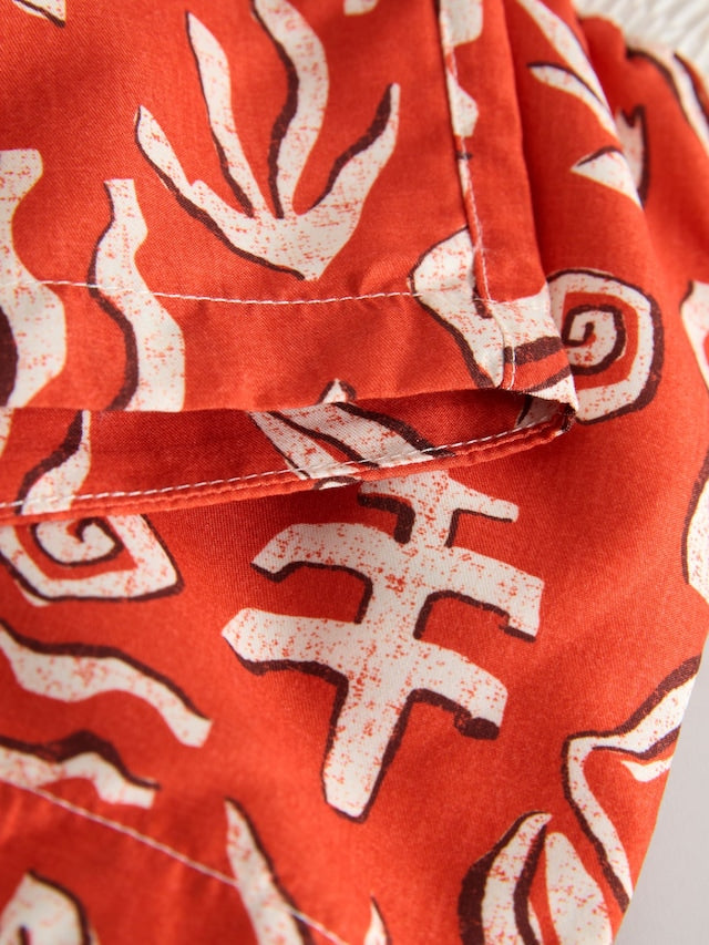 Red Printed Swim Shorts (3mths-7yrs) - Size 3-6 Months (62-68cm)