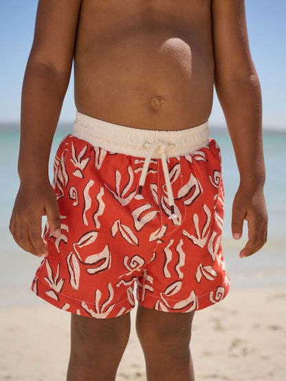 Red Printed Swim Shorts (3mths-7yrs) - Size 3-6 Months (62-68cm)