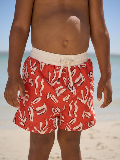 Red Printed Swim Shorts (3mths-7yrs) - Size 3-6 Months (62-68cm)