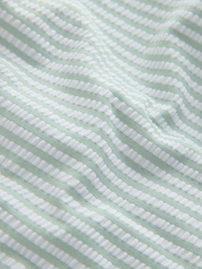 Mint Green Striped Sunsafe Swimsuit and Hat Set (3mths-7yrs)