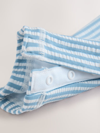 Light Blue Striped Sunsafe Swimsuit and Hat Set (3mths-7yrs)