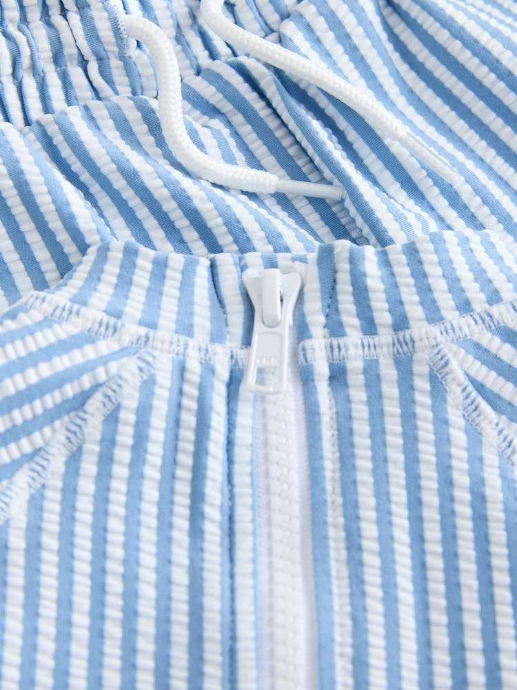 Blue Textured Rash Vest and Swim Shorts Set (3mths-7yrs) - Size 3-6 Months (62-68cm)