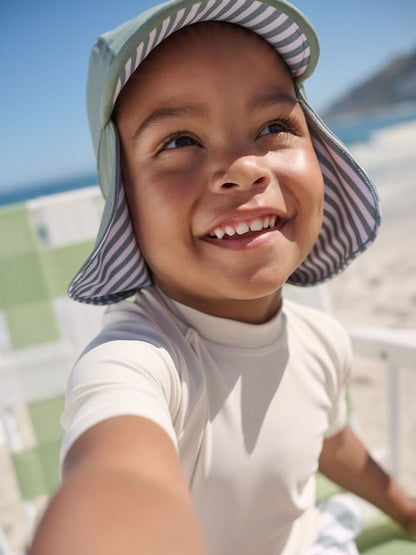 Sage Green Legionnaire Swim Hat (3mths-10yrs) - Size 3-9 Months (62-74cm)