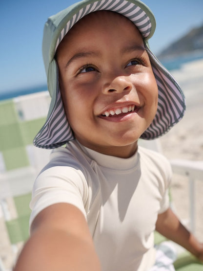 Sage Green Legionnaire Swim Hat (3mths-10yrs) - Size 3-9 Months (62-74cm)