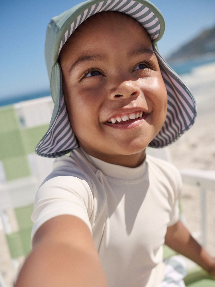 Sage Green Legionnaire Swim Hat (3mths-10yrs) - Size 3-9 Months (62-74cm)